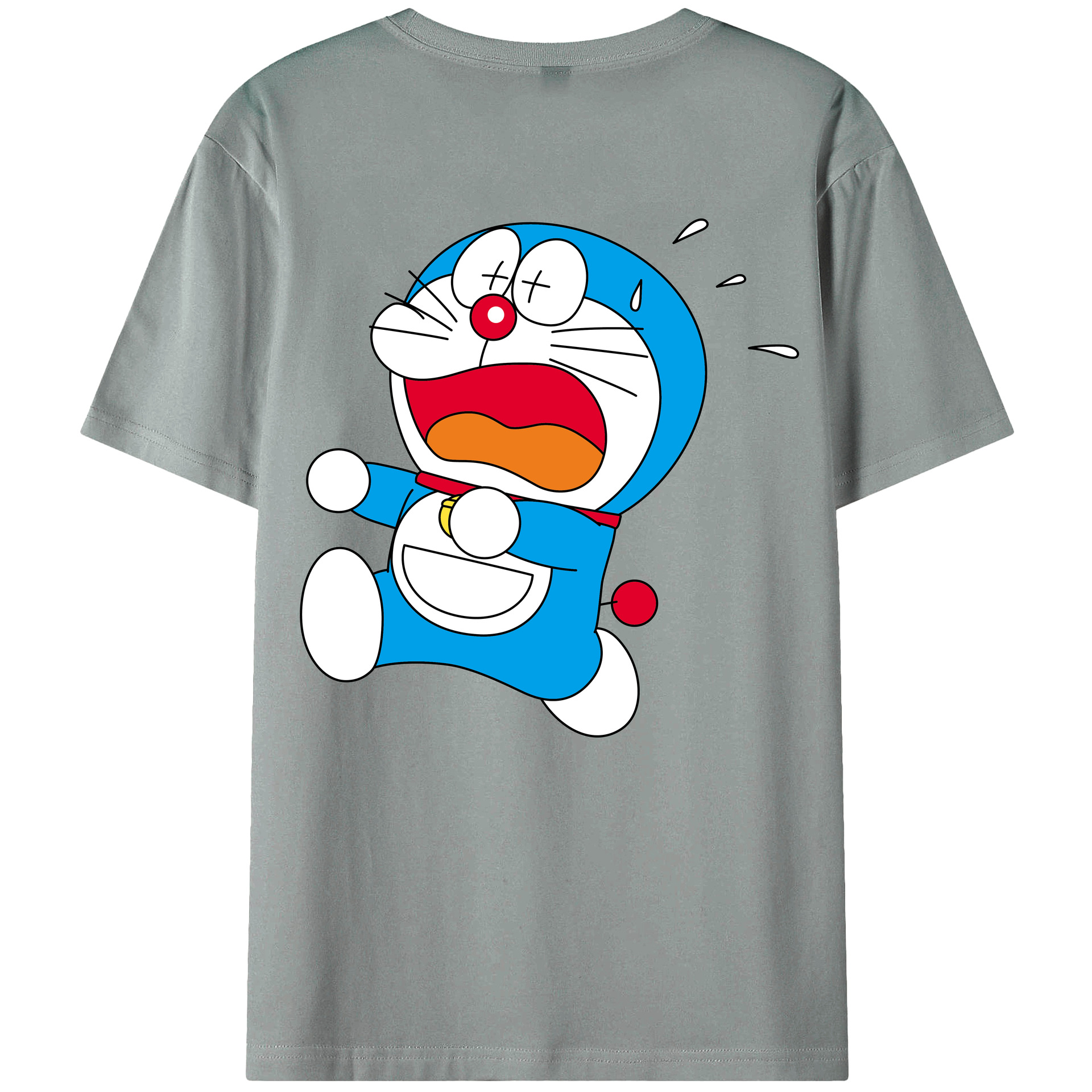 （画像用） ドラえもん Doraemon 綿100％ メンズ半袖Tシャツ（バックプリント） 通気性
